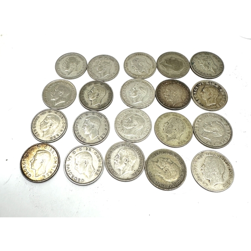 445 - selection of 20 silver shillings