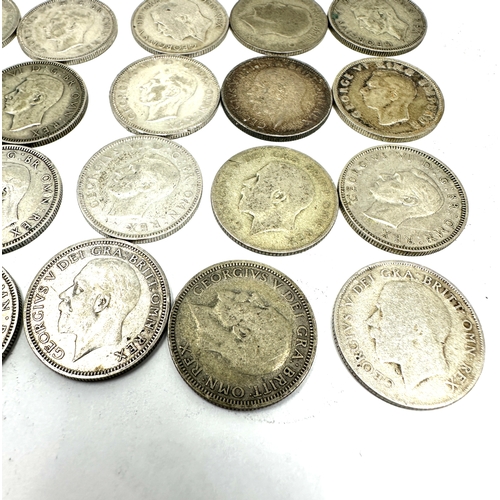 445 - selection of 20 silver shillings