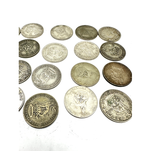 445 - selection of 20 silver shillings