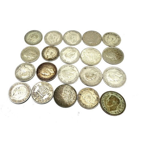 446 - selection of 20 silver sixpences