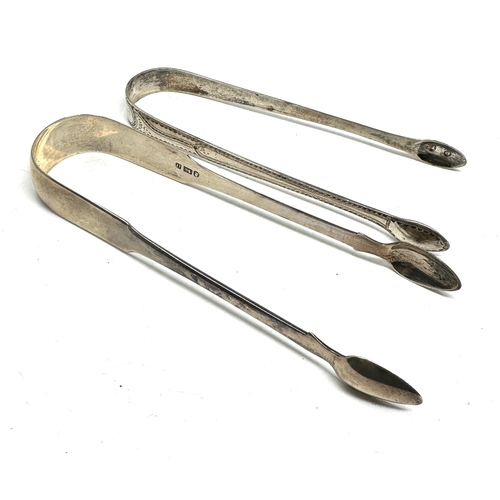 62 - 2 x .925 sterling georgian sugar tongs