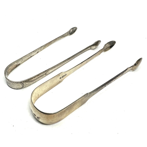 62 - 2 x .925 sterling georgian sugar tongs