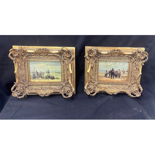 81 - Gilt framed paintings measures approximately 12 inches by 10 inches