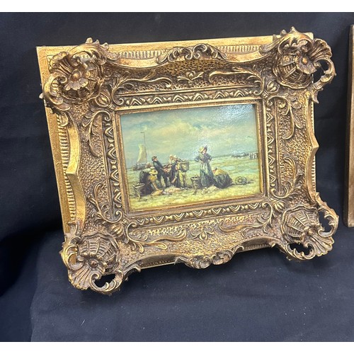 81 - Gilt framed paintings measures approximately 12 inches by 10 inches