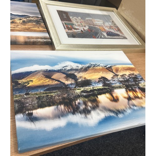 244 - Quantity of canvas's and framed prints largest measures approx 29 inches wide by 19 long