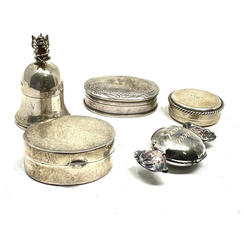 42 - 4 x .925 sterling silver pill / trinket boxes