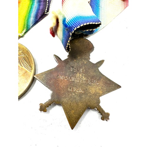 384 - WW1 1914 Morning Star Trio I.G.S Medal Group named 75236 gbr bdr j whittaker r.f.a-ra