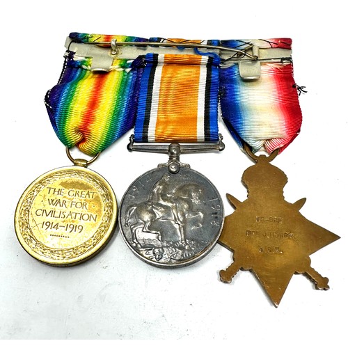 391 - WW1 Mounted 1914 Morn Star Trio Named MS-882 Pte J. Dowry A.S.C