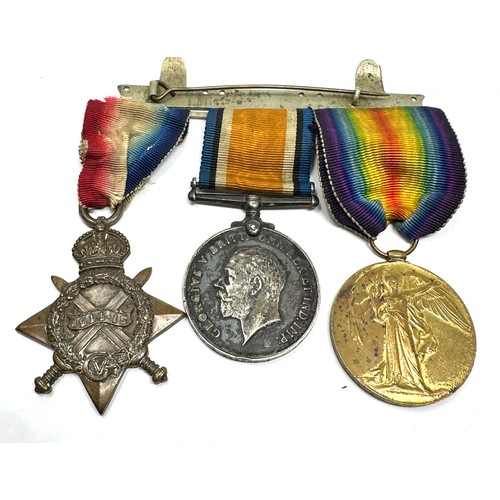 399 - Mounted WW1 1914-15 Star Trio Named J.3208 F.C Stephenson A.B.R.N