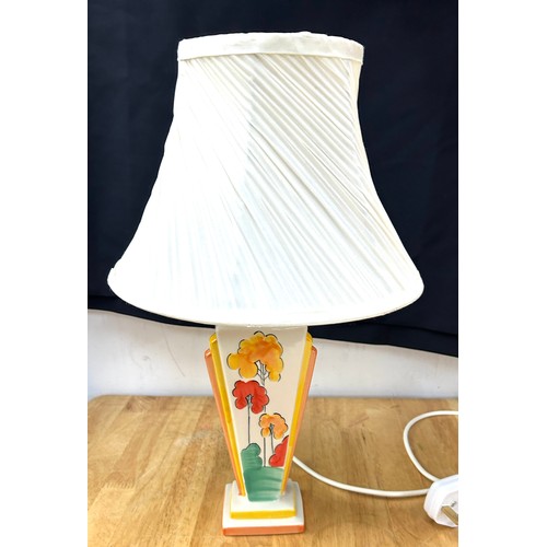 291 - Clarice cliff style lamp, untested