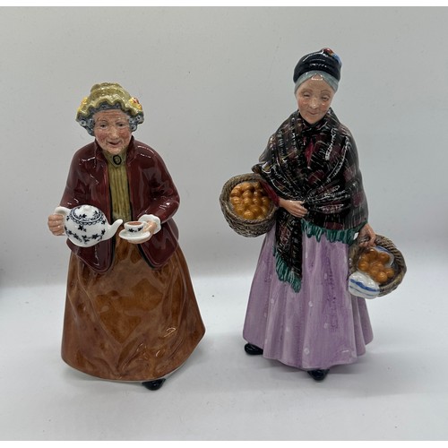 456 - Two vintage Royal Doulton figures ' The Orange Lady' and ' Tea Time' HN2255 tallest measures approx ... 