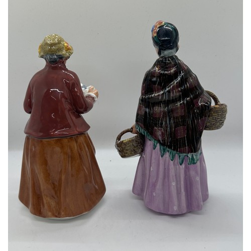 456 - Two vintage Royal Doulton figures ' The Orange Lady' and ' Tea Time' HN2255 tallest measures approx ... 