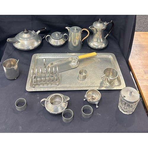 203 - Selection of vintage pewter ware includes Craftmens etc