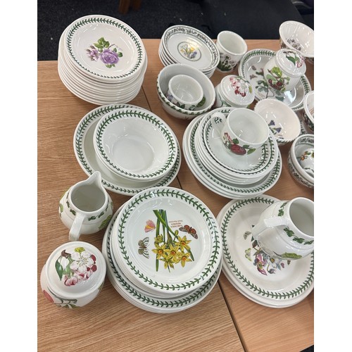 219 - Selection of port merion botanical garden pottery includes cups, saucers, milk jug etc.