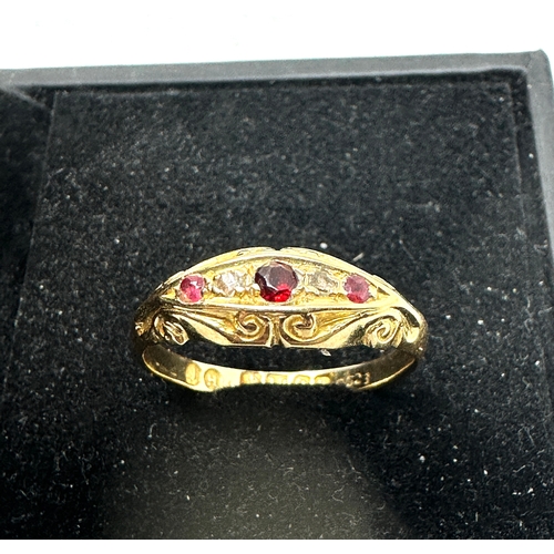 109 - Antique 18ct gold ruby & diamond ring