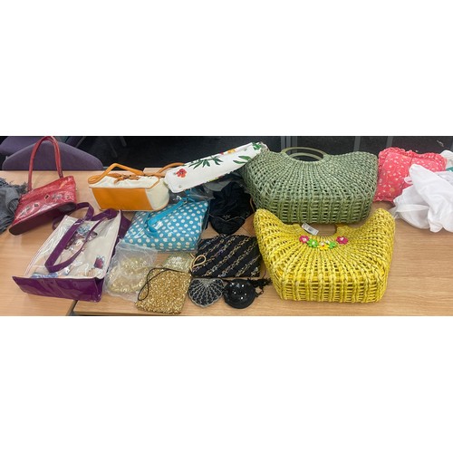 284 - Large selection of assorted bags includes beach bags etc