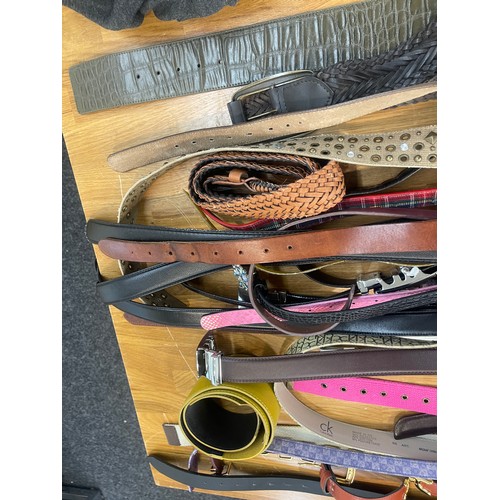 138 - Selection of assorted belts include Calvin Klein, Lacoste etc