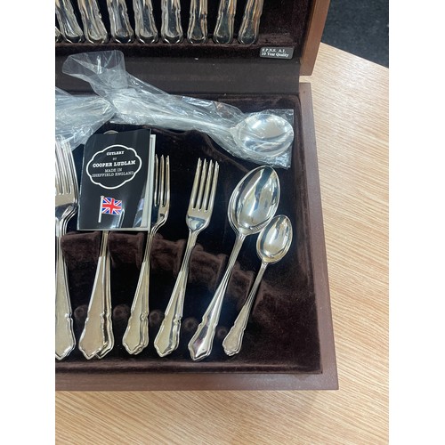 98 - Silver plated canteen of cutlery by Cooper Ludlam, complete never been used