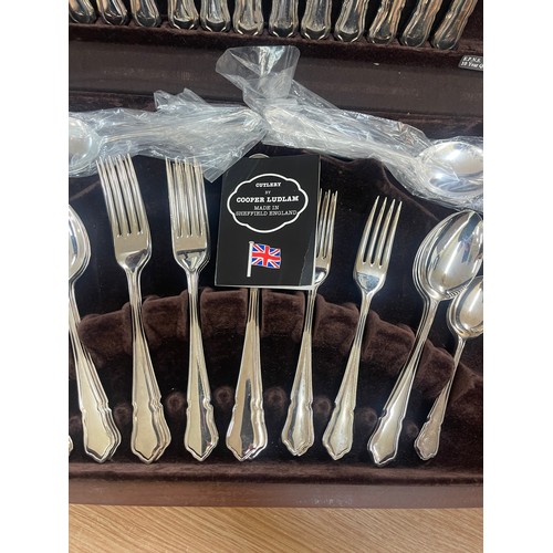 98 - Silver plated canteen of cutlery by Cooper Ludlam, complete never been used