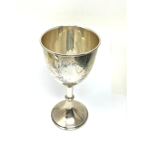 17 - Antique silver wine goblet Birmingham silver hallmarks measures approx height 15cm weight 93g