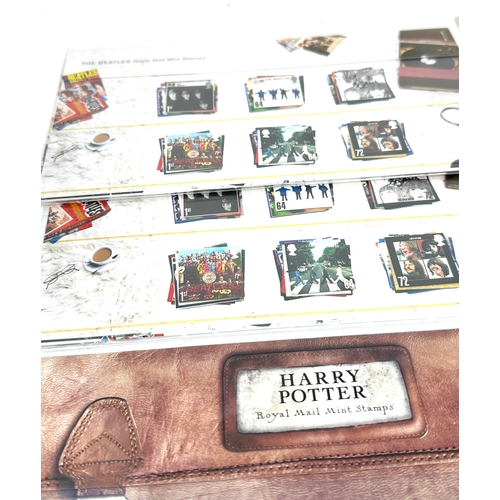 404 - Selection 10 rail mail mint stamps includes the beatles Harry Potter x4 the beatles x 2 etc sealed