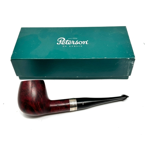 407 - Boxed silver mounted petersons of dublin pipe