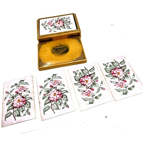 411 - Antique wooden box of De la Rue & Co London playing cards