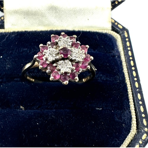 88 - 9ct gold ruby & diamond ring (2.7g)