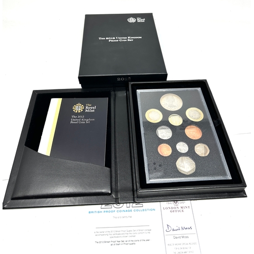 652 - 2012 Proof Set Royal Mint 10 Coin Set Box & COA