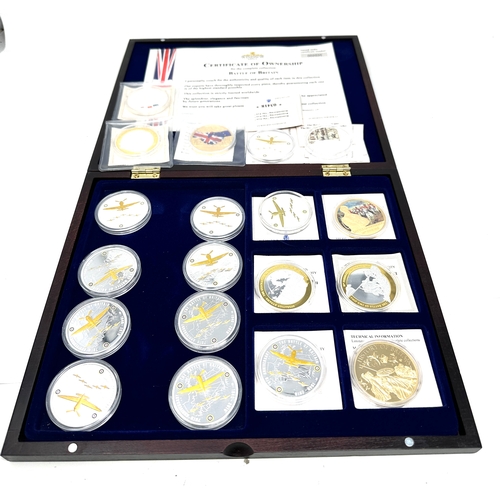 653 - Boxed Collection of Windsor Mint battle of britain Coins with c.o.a and certificate etc