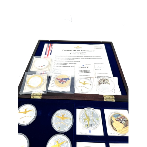 653 - Boxed Collection of Windsor Mint battle of britain Coins with c.o.a and certificate etc