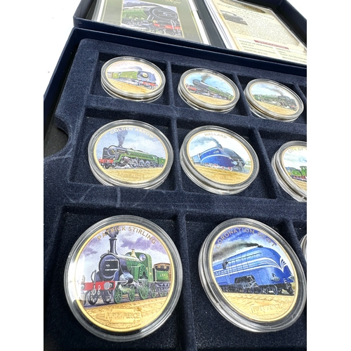 654 - boxed set of the celebration of steam locomotives picture 50 pence coins with c.o.a