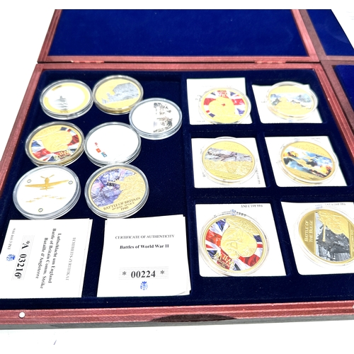 659 - 2 boxed picture coin sets normandy operations ingots & defining moments of ww2  with c.o.a