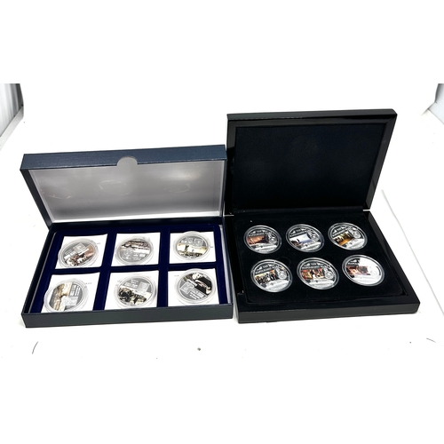 661 - 2 boxed picture coin sets the napoleon wars & battles of ww2