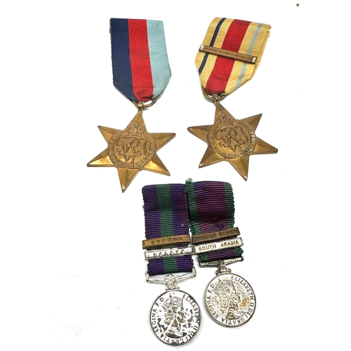 543 - 2 ww2 stars inc africa star & bar & 2 miniature g.s.m medals