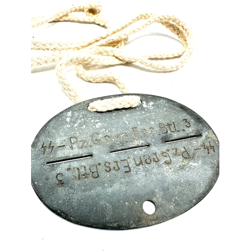 544 - Original WW2 German Dog Tag - Marked - ss-pz.gren .ers.btt.3