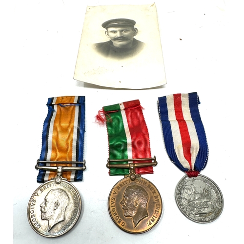 550 - ww1 mercantile marine medal pair inc photo & shipwreck mariners society  1873 to frederick gold