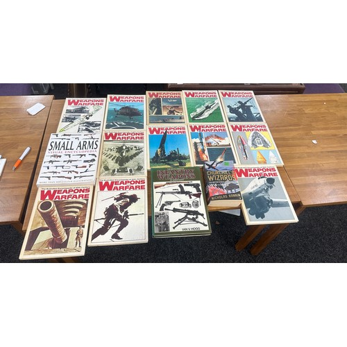 172 - Selection of vintage books to include ' Weapons and Warfare' , ' Infantry Weapons WW2' etc