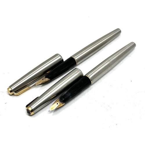 19 - 2 parker 14ct gold nib fountain pens