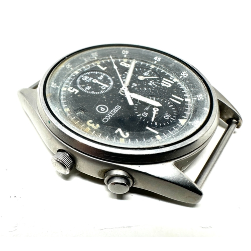 465 - Vintage Seiko Men's Military Chronograph gents quartz wristwatch  7t27 7a20 the watch is not ticking... 