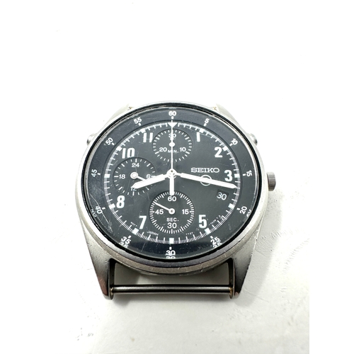 466 - Vintage Seiko Men's Military Chronograph gents quartz wristwatch  7t27 7a20 the watch is not ticking... 