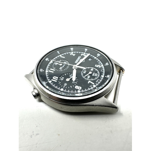 466 - Vintage Seiko Men's Military Chronograph gents quartz wristwatch  7t27 7a20 the watch is not ticking... 