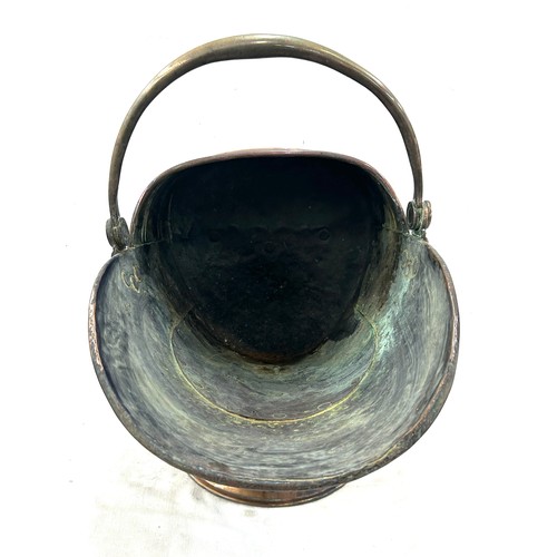 272 - Vintage copper coal skuttle