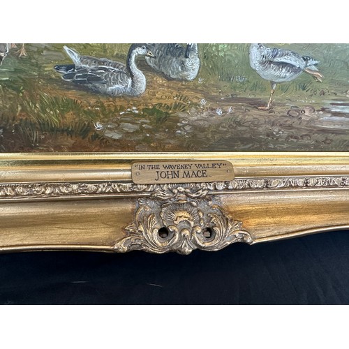 79 - Gilt framed signed painting by John Mace ' In the Waveney Valley' measures approx 24 inches tall by ... 