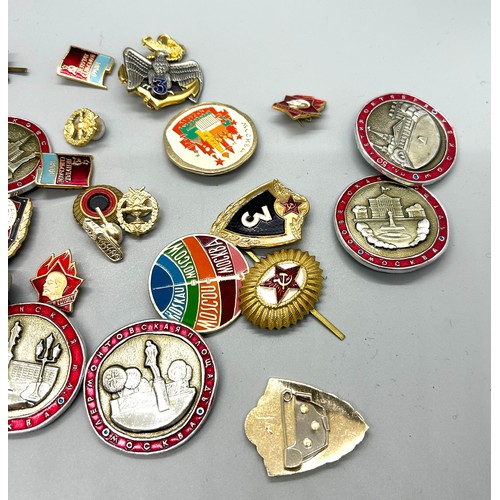 398 - Selection of vintage and later badges and cap badges