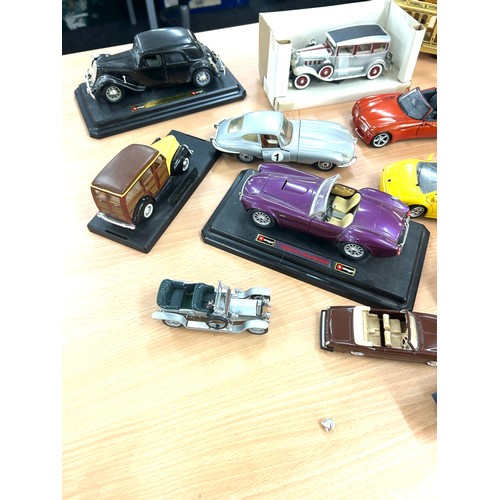 184 - Selection of vintage and later toy cars to include Burago, Maisto etc