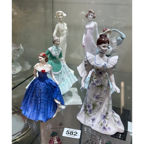 582 - Selection of lady figures includes Norcroft, coalport etc