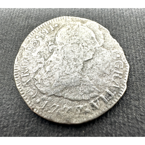 692 - 1700's Spanish Silver 2 Reales Coin