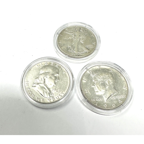 694 - 3 silver liberty half dollars 1944 ,63 & 64