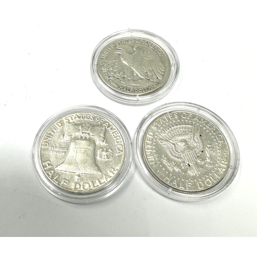 694 - 3 silver liberty half dollars 1944 ,63 & 64